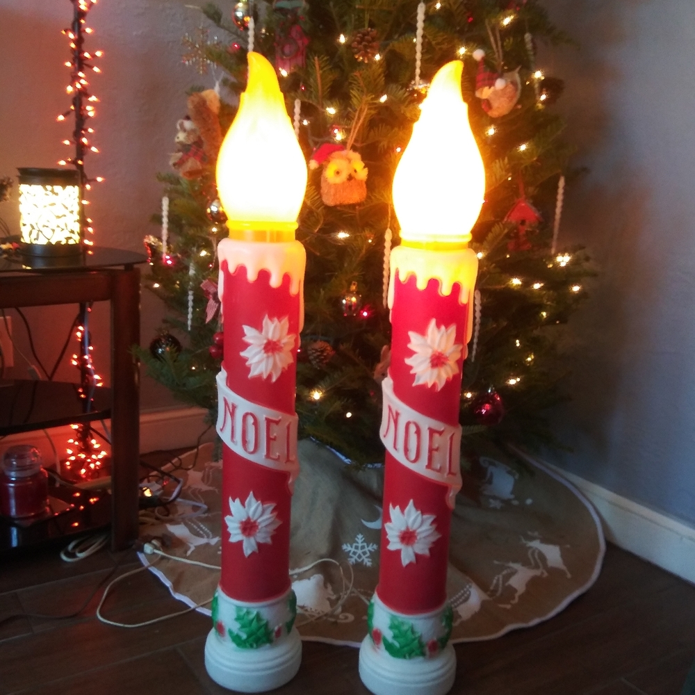 1973 Vintage Blow Mold Candlesticks